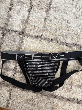 Andrew Christian Black & Silver Striped Jockstrap